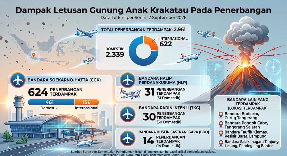 Dampak Erupsi Anak Krakatau Terhadap Penerbangan dan Pariwisata Indonesia