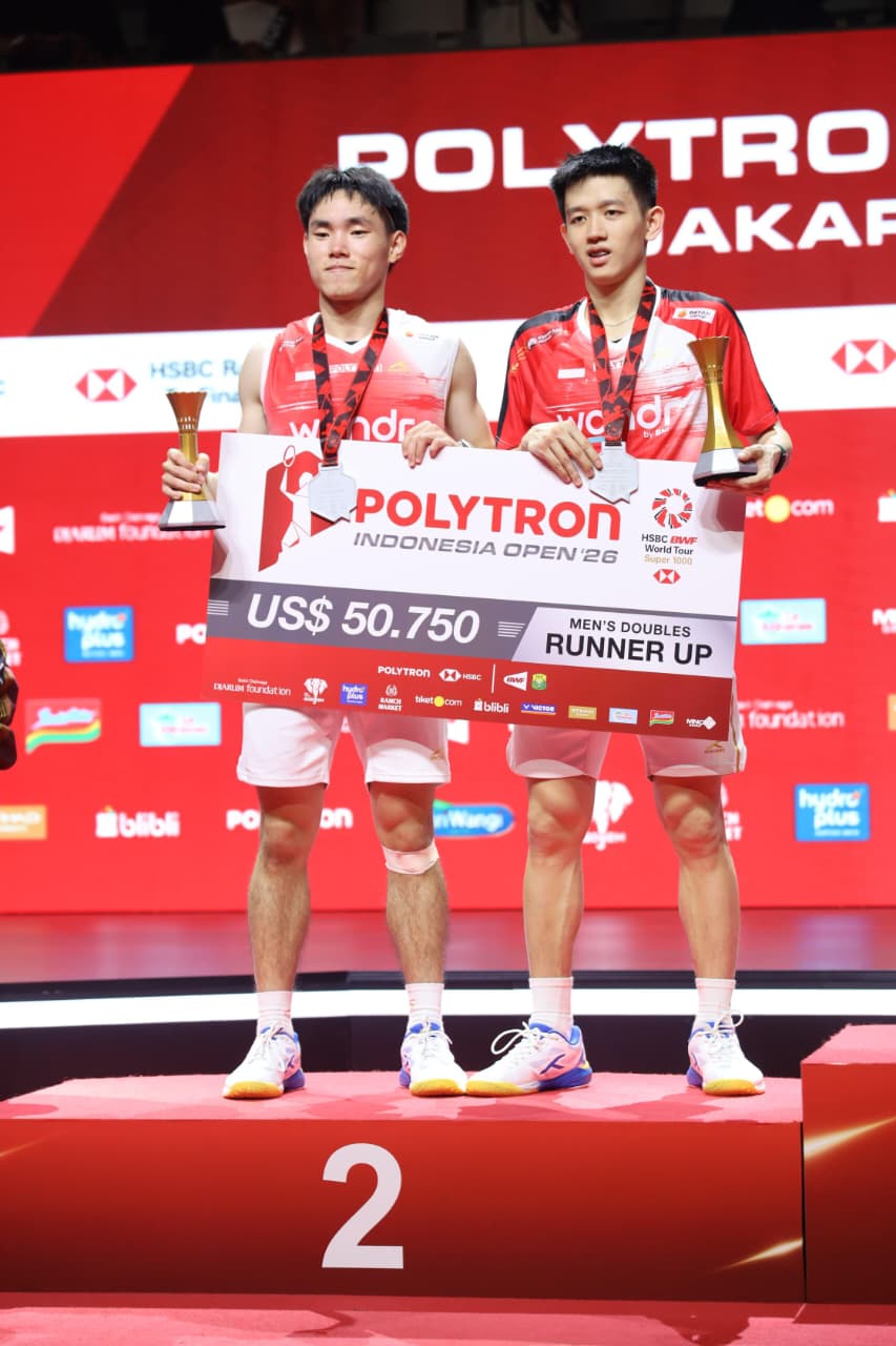 Raymond/Joaquin Sabet Runner Up Indonesia Open 2026, Perkuat Regenerasi Bulu Tangkis