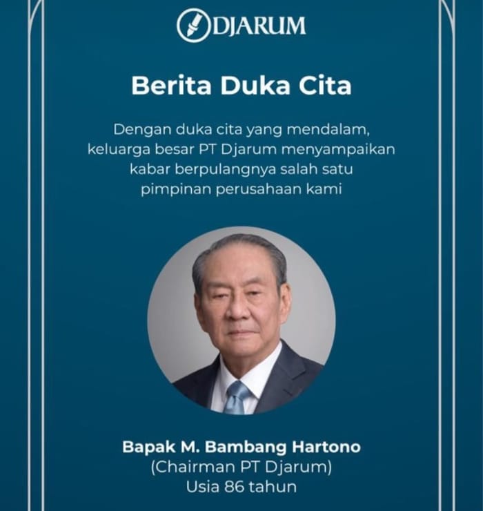 Pimpinan Grup Djarum Michael Bambang Hartono Meninggal Dunia